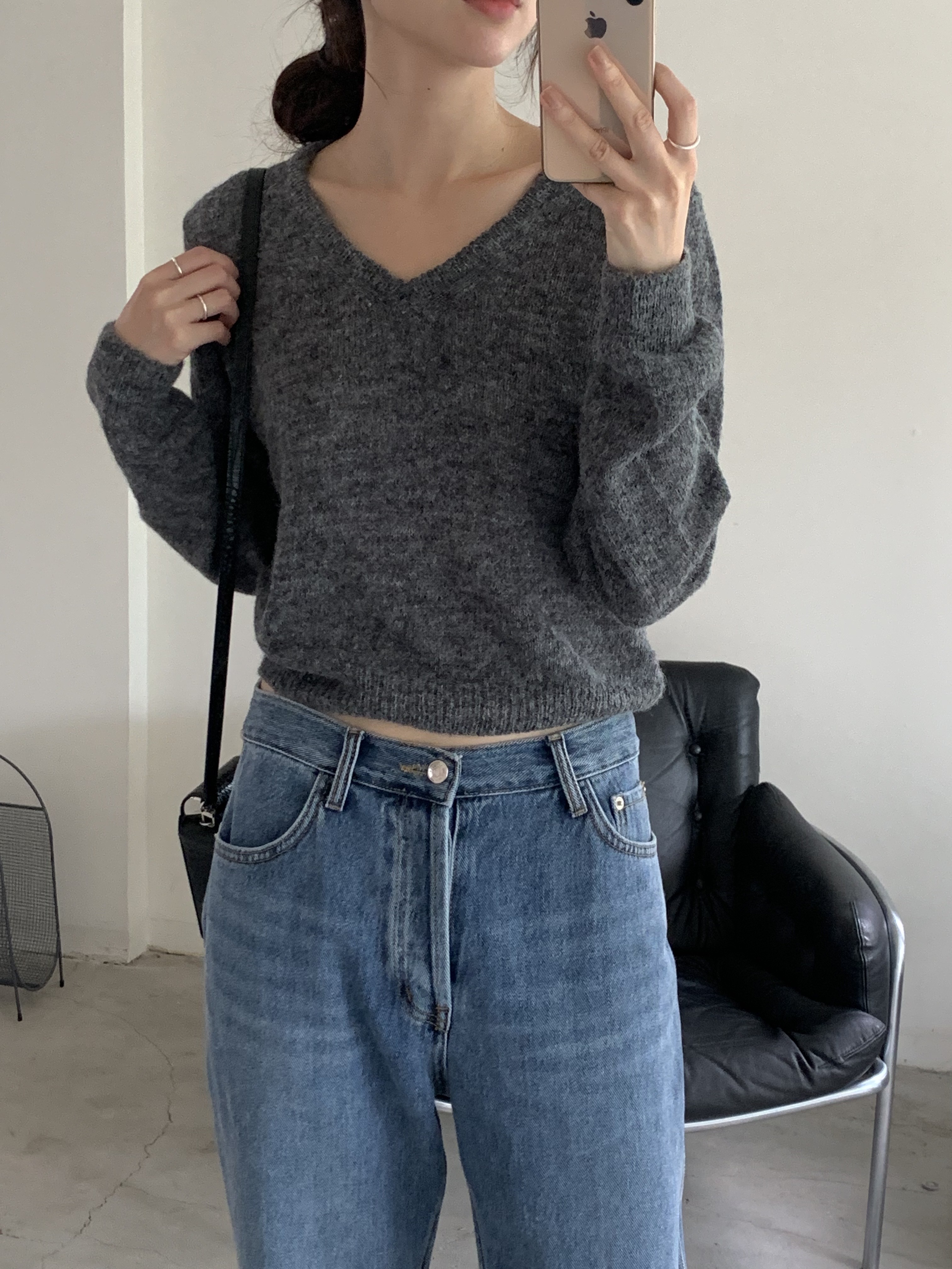 モヘア混Vネッククロップドニット | 詳細画像13