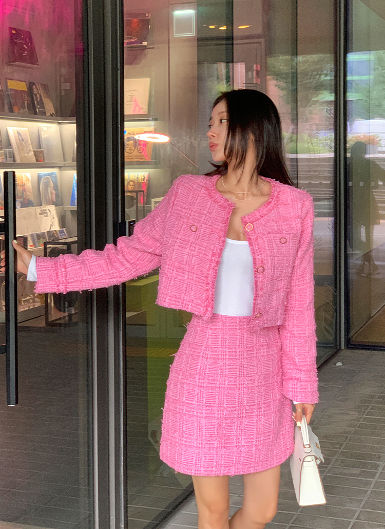 J6376 超美品 サルトリオ ハウンドトゥースツイードジャケット ピンク 46 J6376 超美品 サルトリオ ハウンドトゥースツイードジャケット ピンク 46