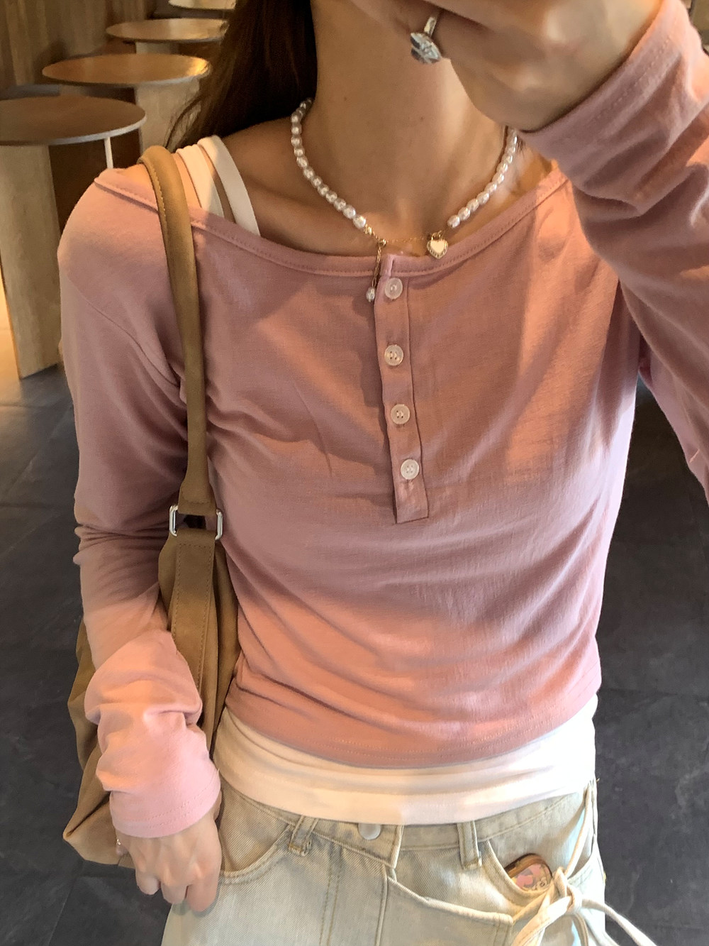 キャミ&ヘンリーネック長袖TシャツSET | 詳細画像12