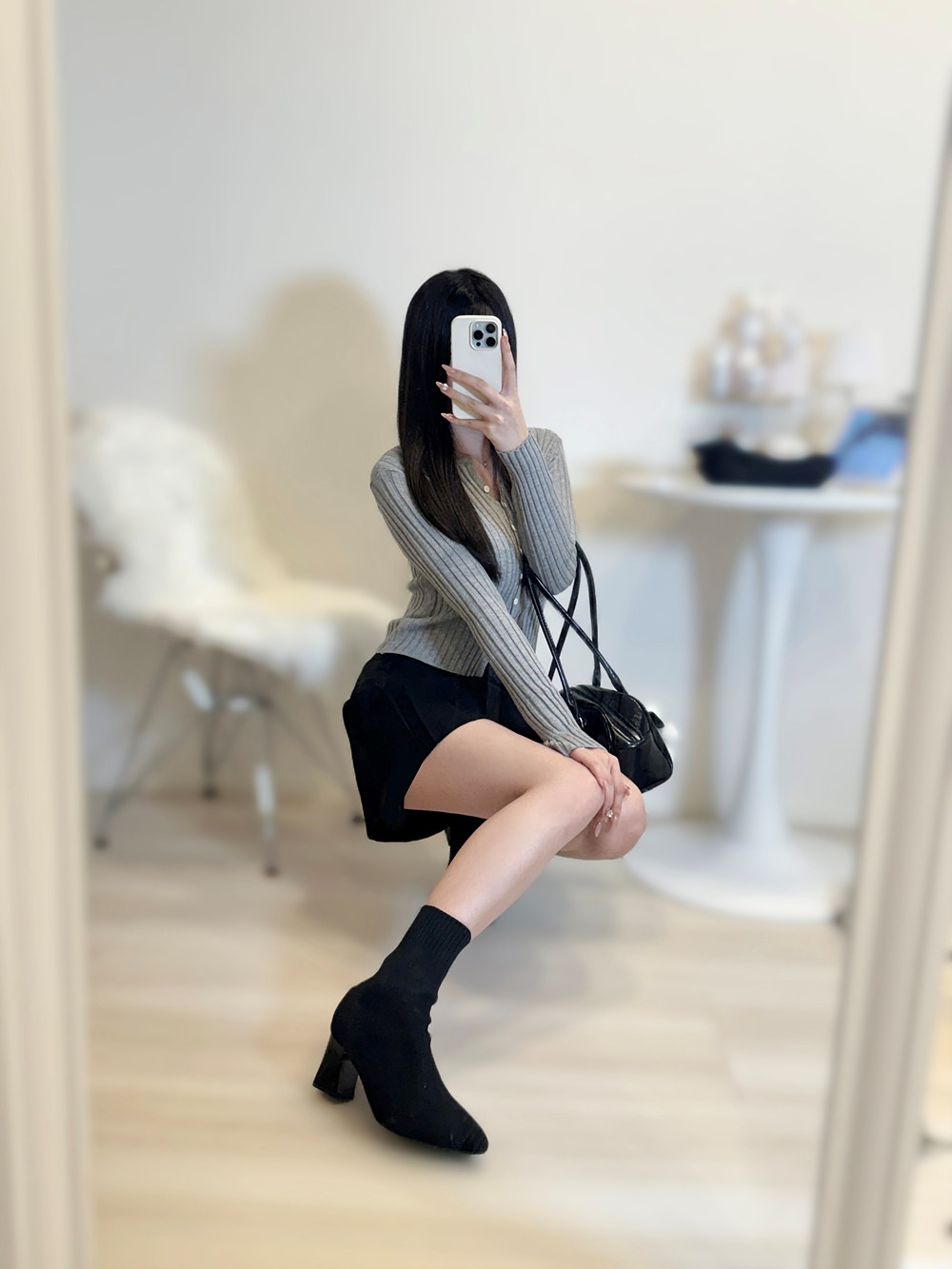 パンツ裏地アシメプリーツミニスカート | 詳細画像7