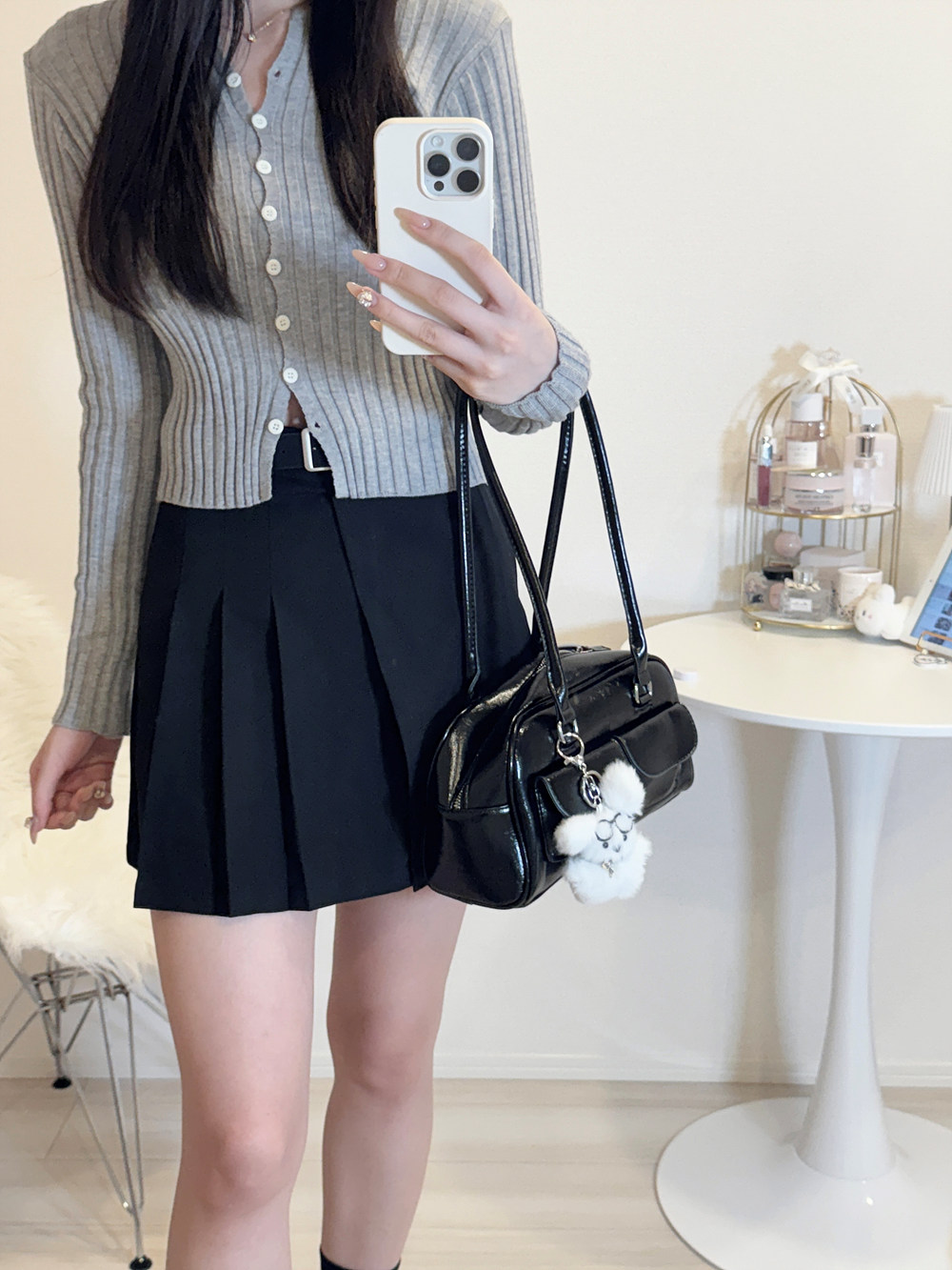 パンツ裏地アシメプリーツミニスカート | 詳細画像8