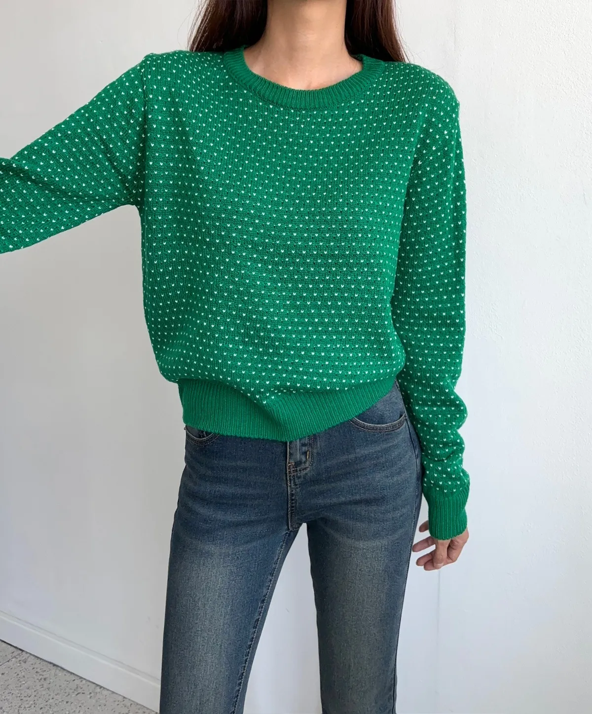ハートドット刺繍パンチングニット | 詳細画像1