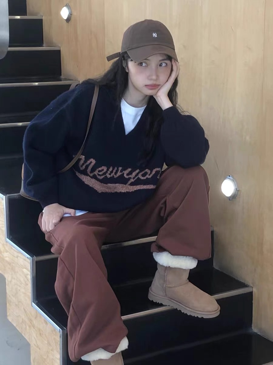 newyorkルーズVネックニット | レディースファッション通販 - DHOLIC