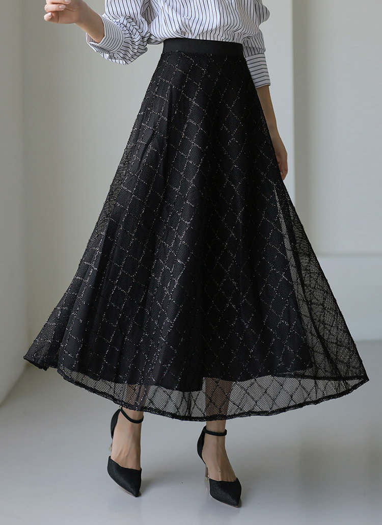 メッシュダイヤラメフレアスカート | レディースファッション通販 - DHOLIC