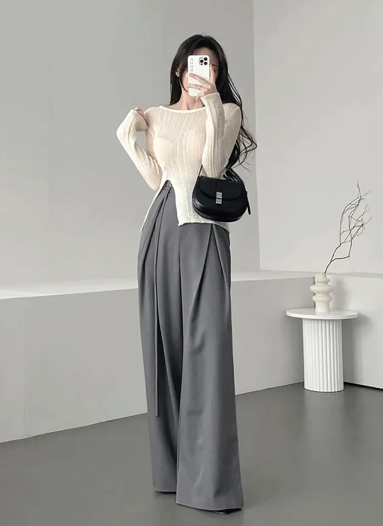 サイドボタンスリットニット | ganadaran | 詳細画像1