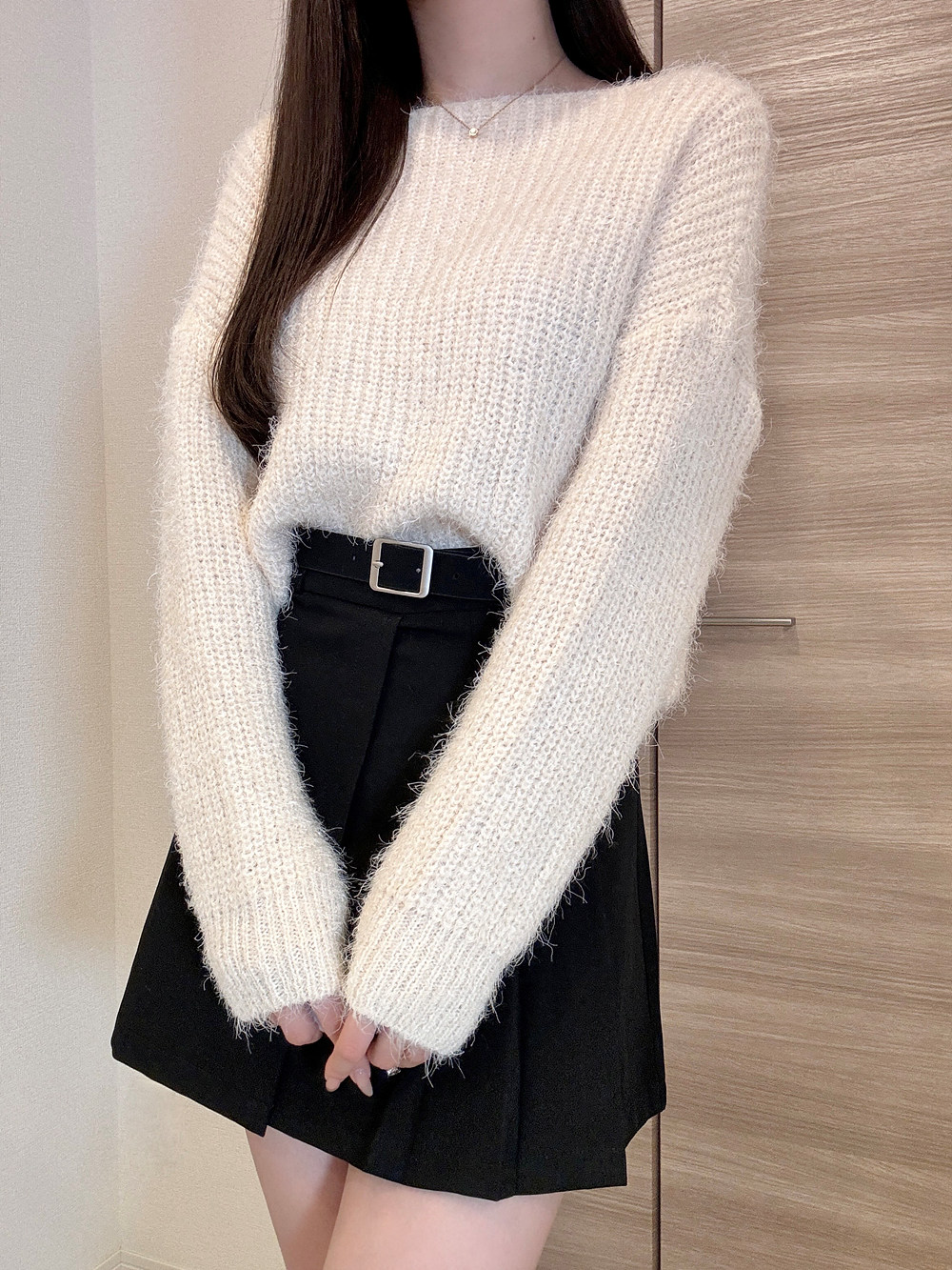 ボートネックシャギールーズニット | 詳細画像3