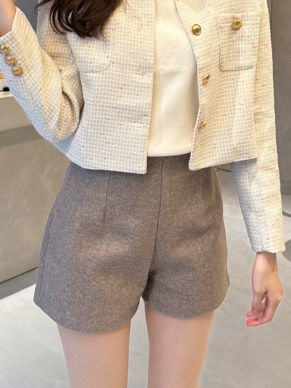 ハイウエストファーショートパンツ ハイウエストファーショートパンツ – pium