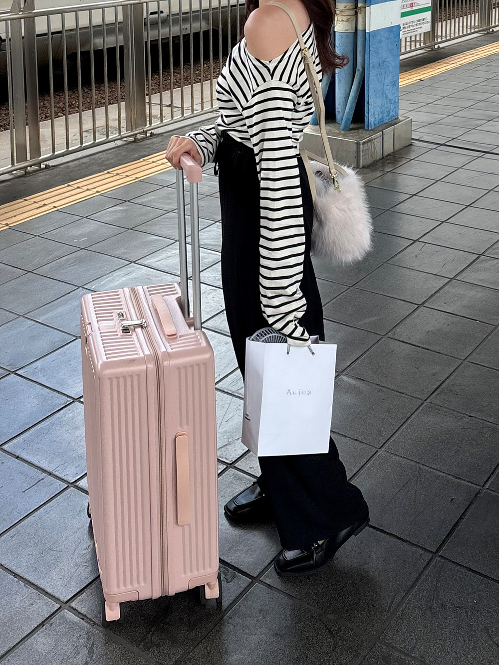 ワンショル長袖ボーダーTシャツ | 詳細画像6