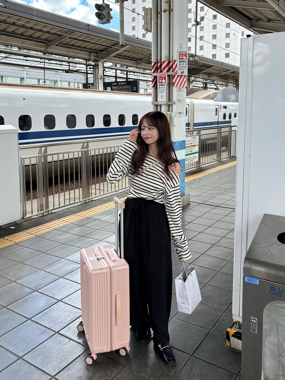 ワンショル長袖ボーダーTシャツ | 詳細画像8