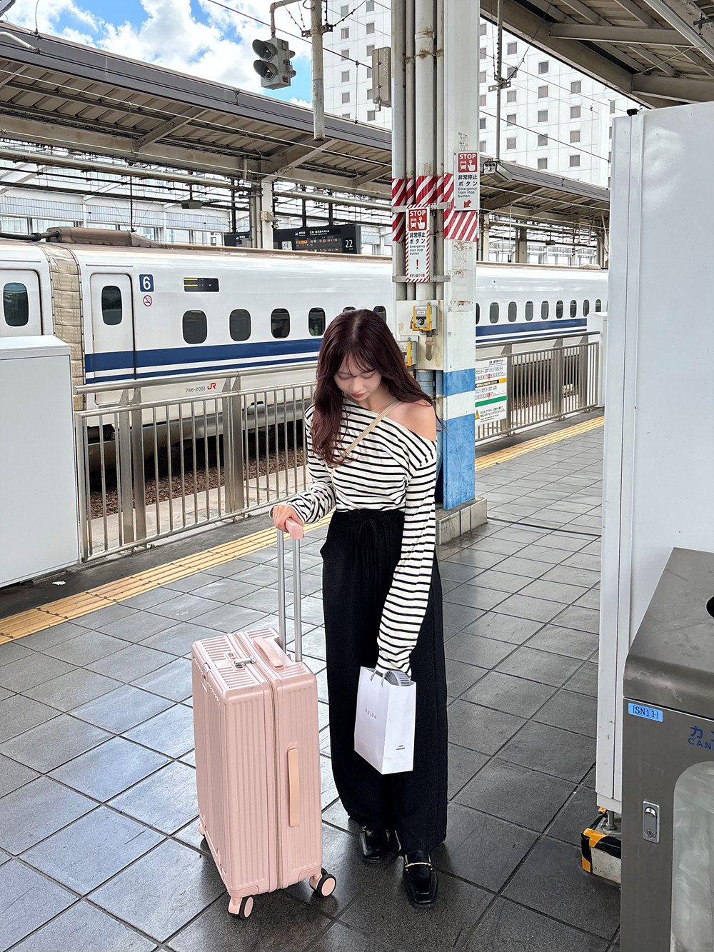 ワンショル長袖ボーダーTシャツ | 詳細画像9