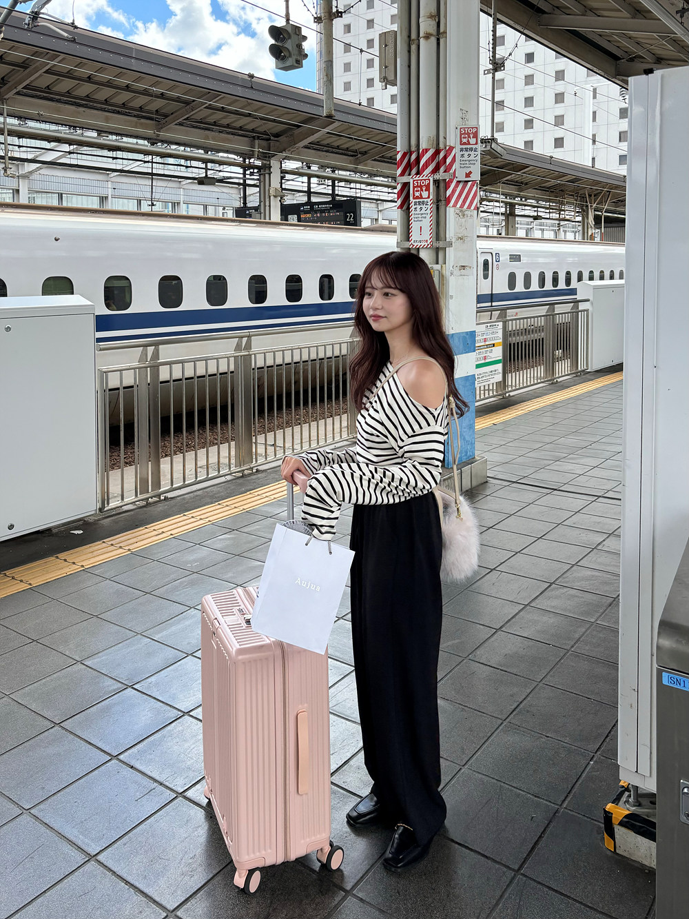 ワンショル長袖ボーダーTシャツ | 詳細画像12