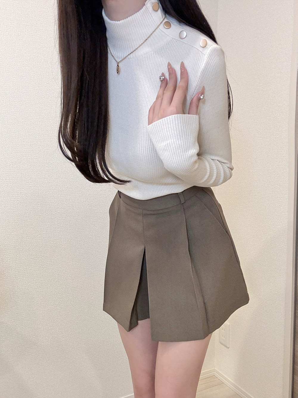 ゴールドボタンハイネックニット | 詳細画像9