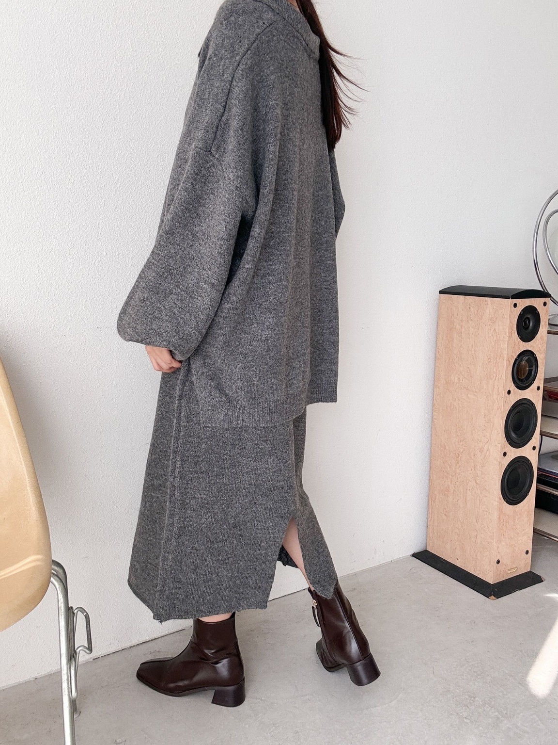 ウール混スキッパーニット&IラインスカートSET | 詳細画像10