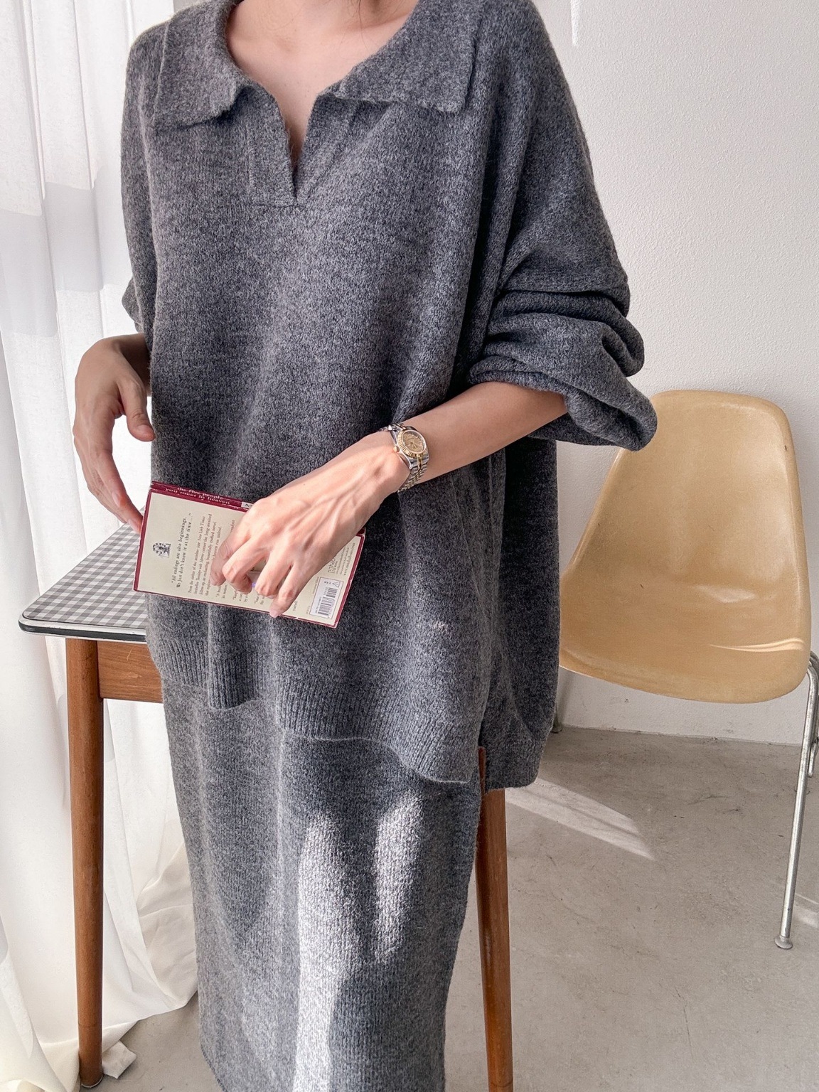 ウール混スキッパーニット&IラインスカートSET | 詳細画像16