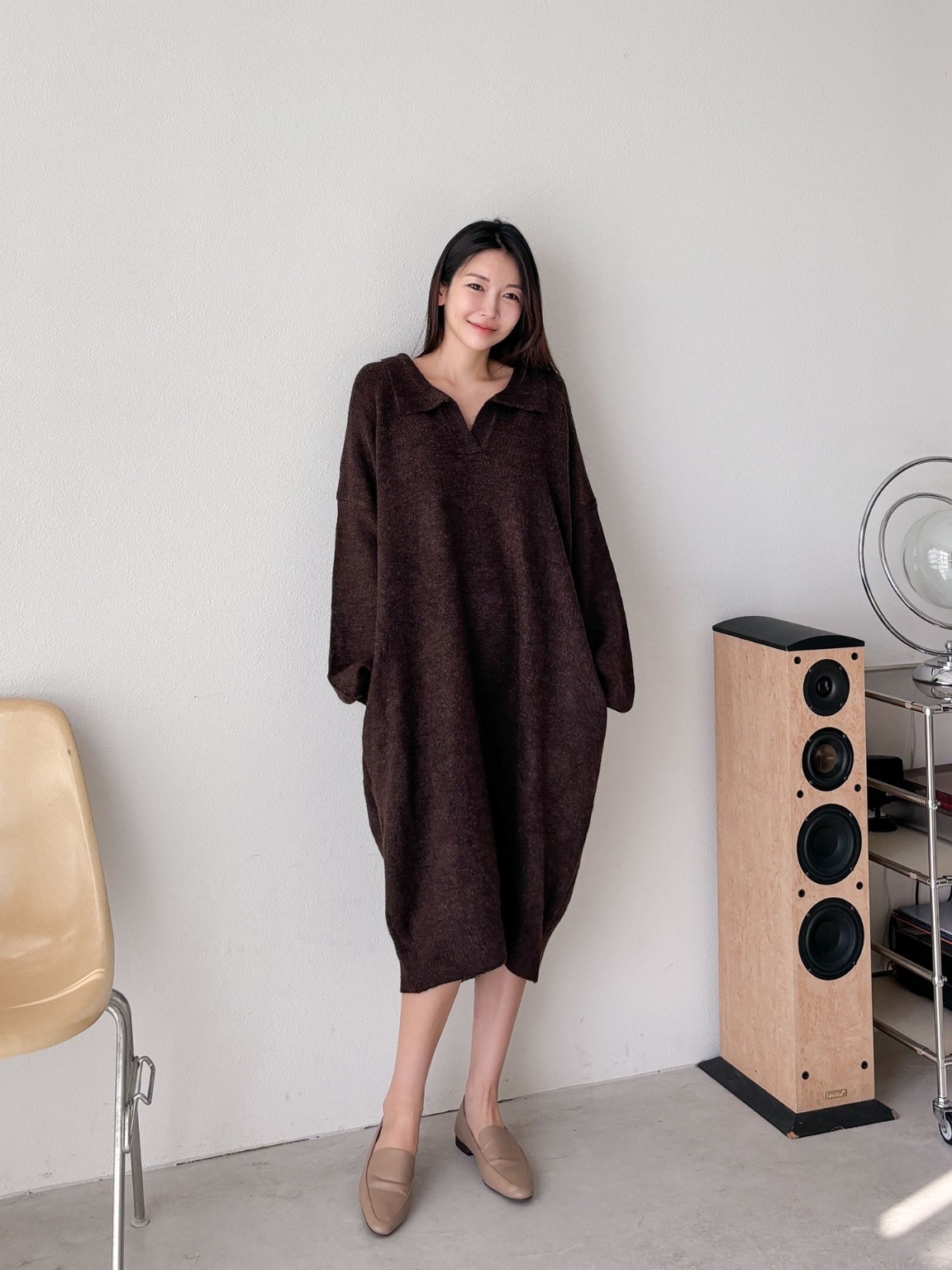 ウール混スキッパールーズニットワンピース | 詳細画像3