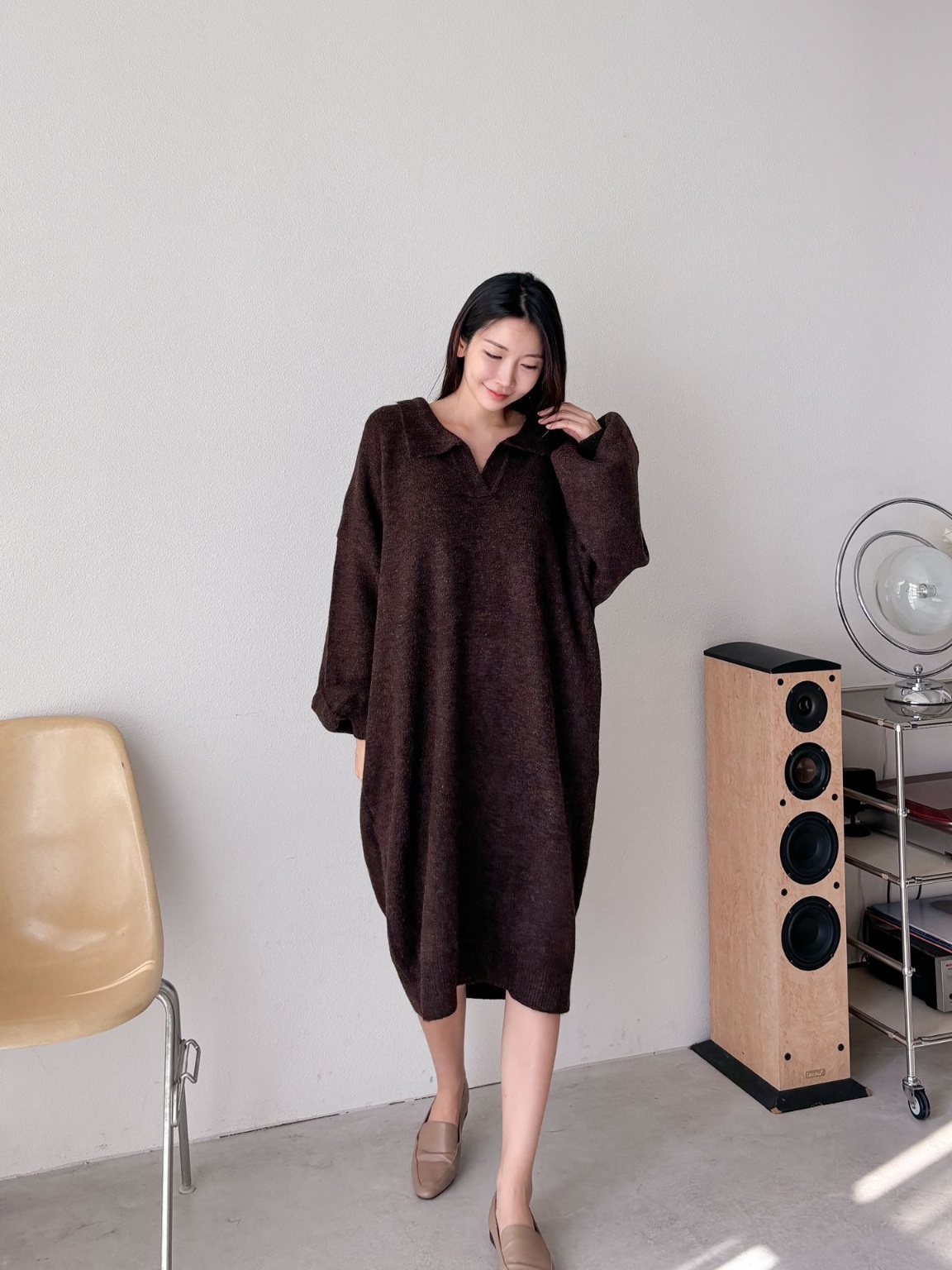 ウール混スキッパールーズニットワンピース | 詳細画像4