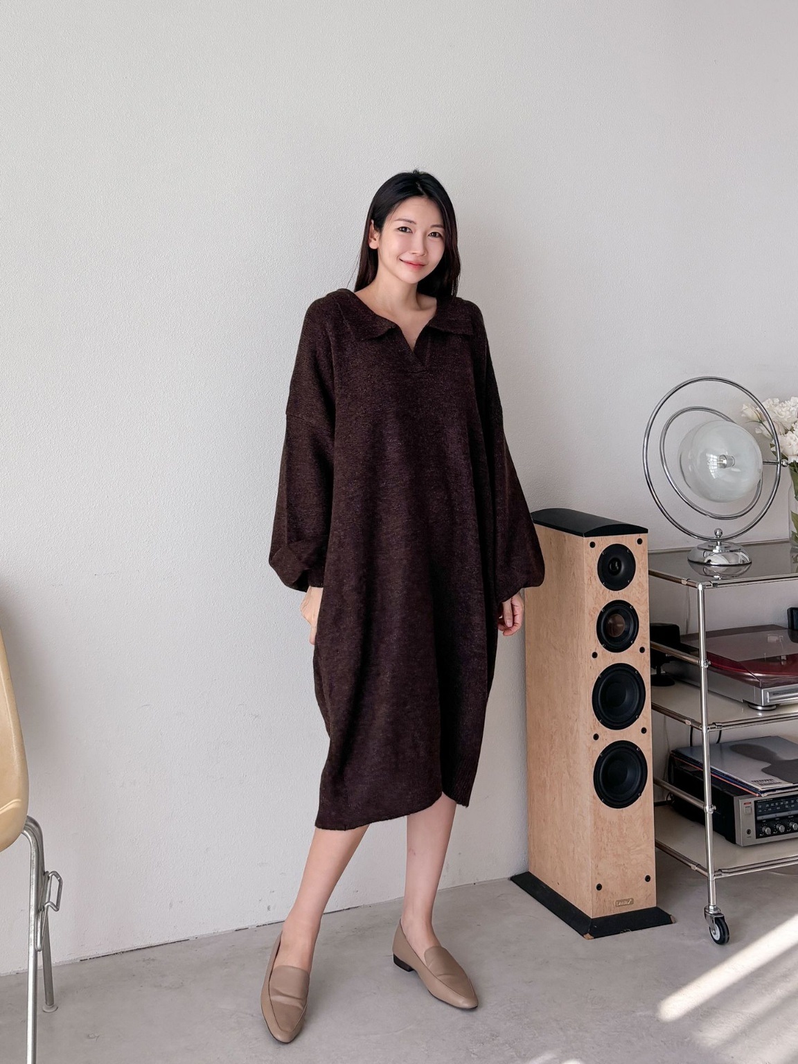 ウール混スキッパールーズニットワンピース | 詳細画像7