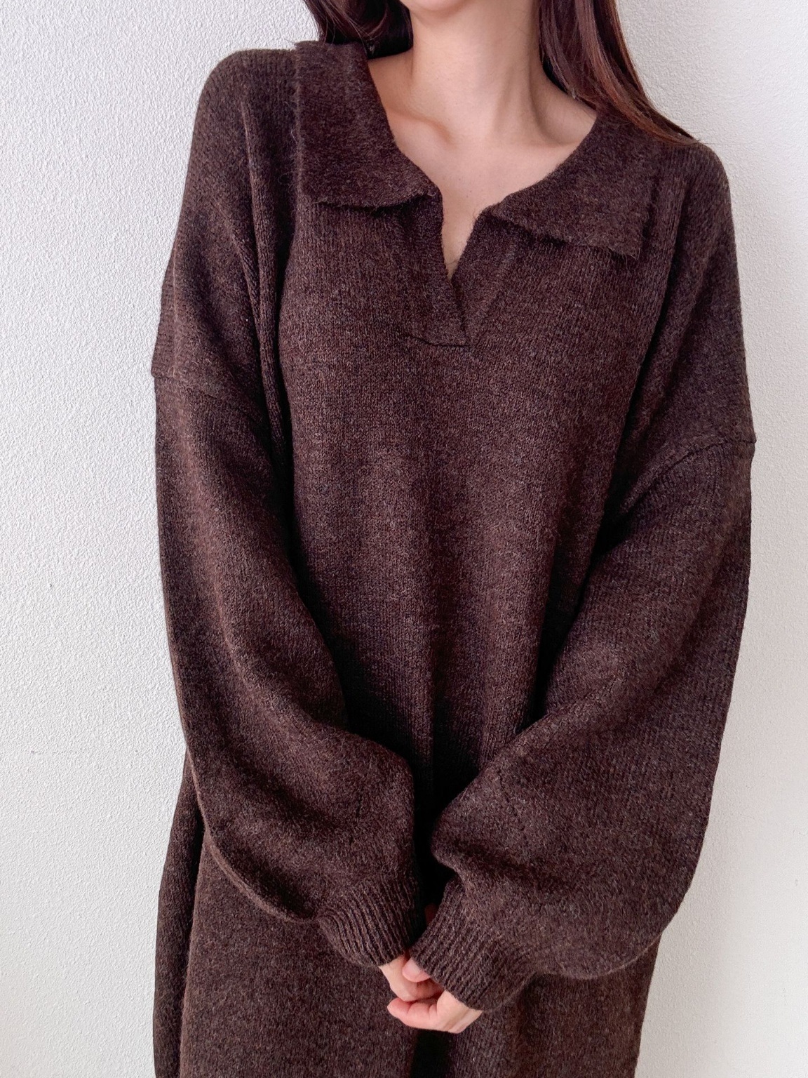 ウール混スキッパールーズニットワンピース | 詳細画像14