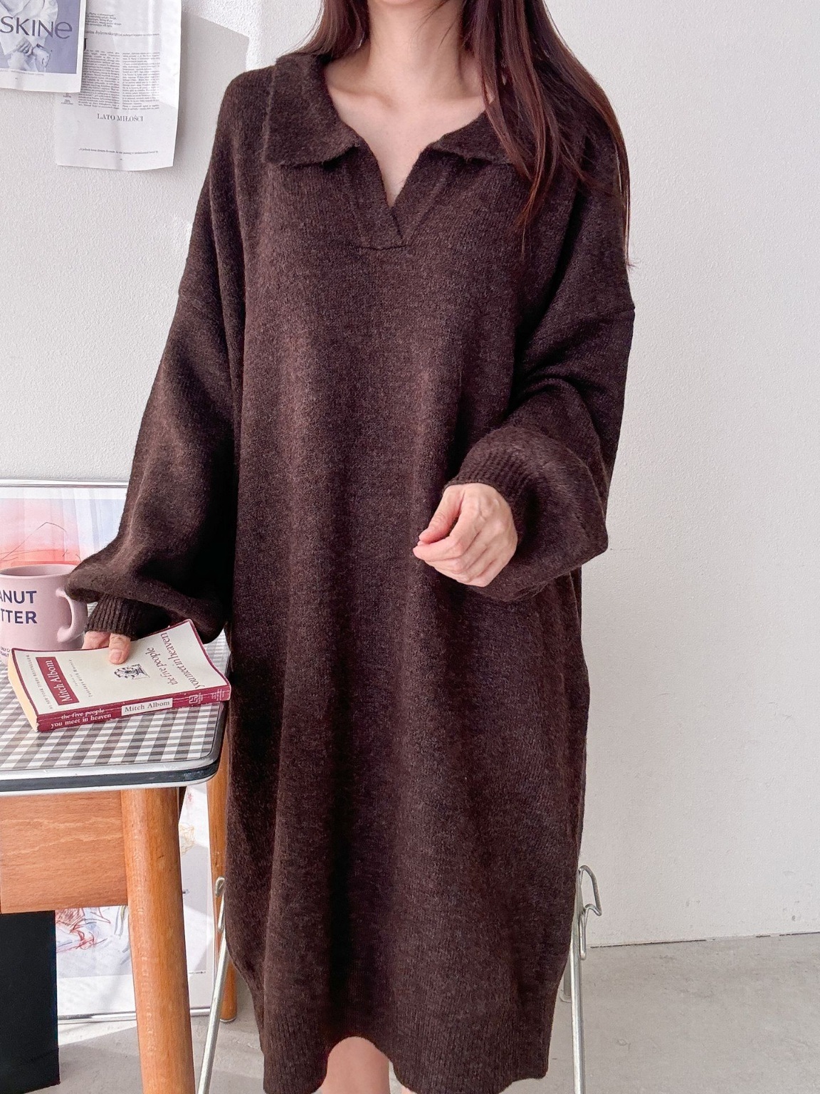 ウール混スキッパールーズニットワンピース | 詳細画像16