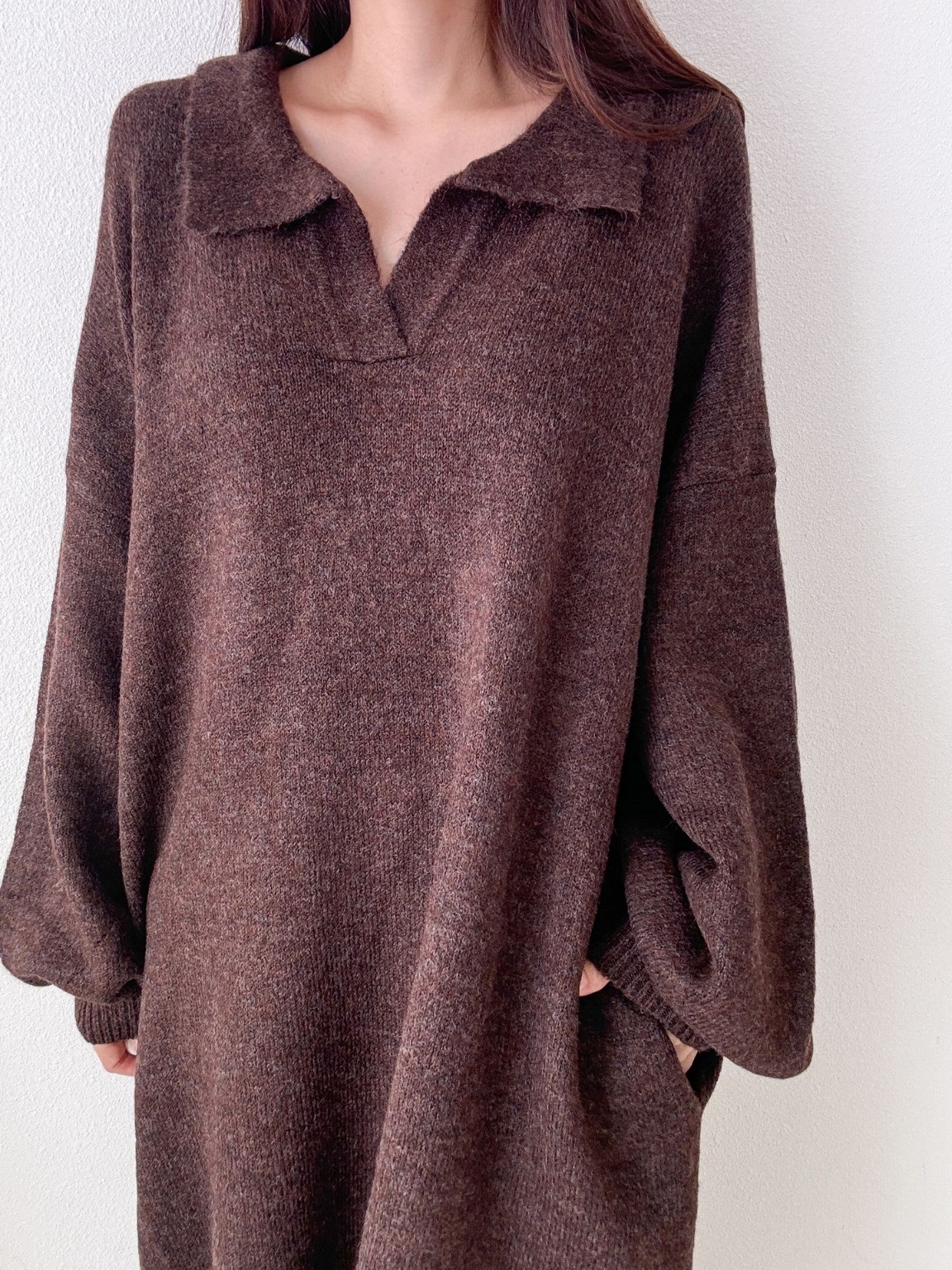 ウール混スキッパールーズニットワンピース | 詳細画像19