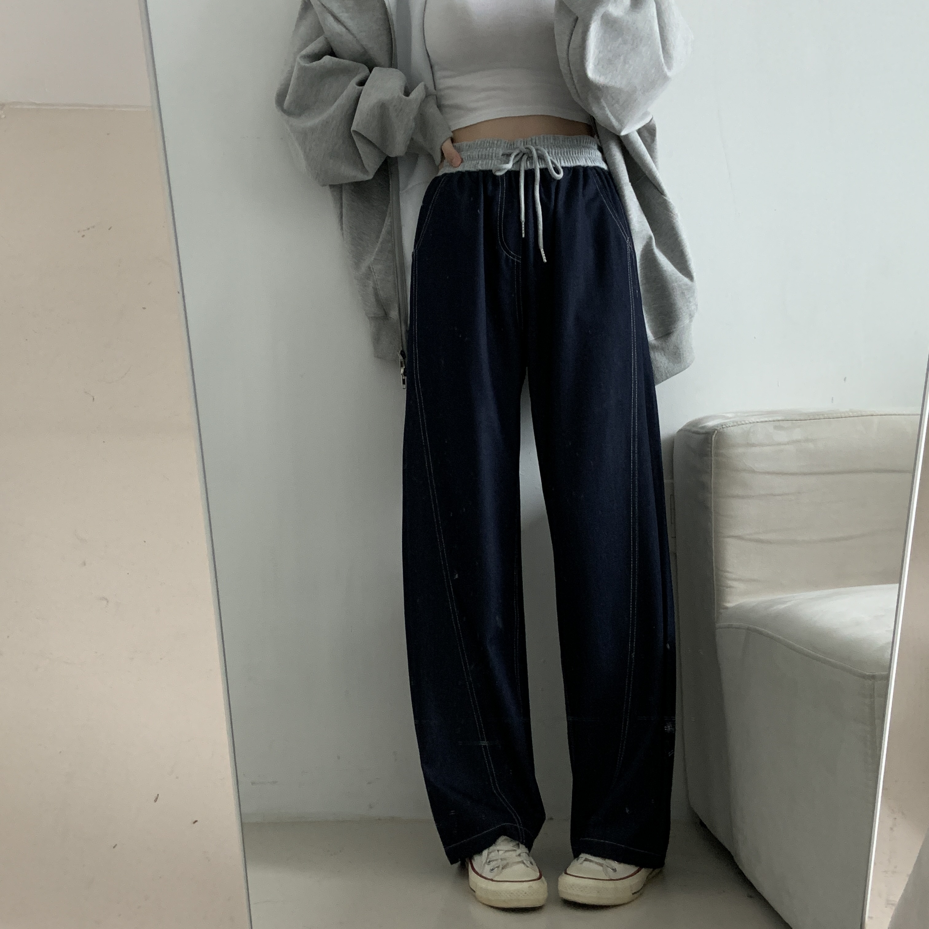 ドッキングウエストドロストステッチデニムパンツ | 詳細画像2