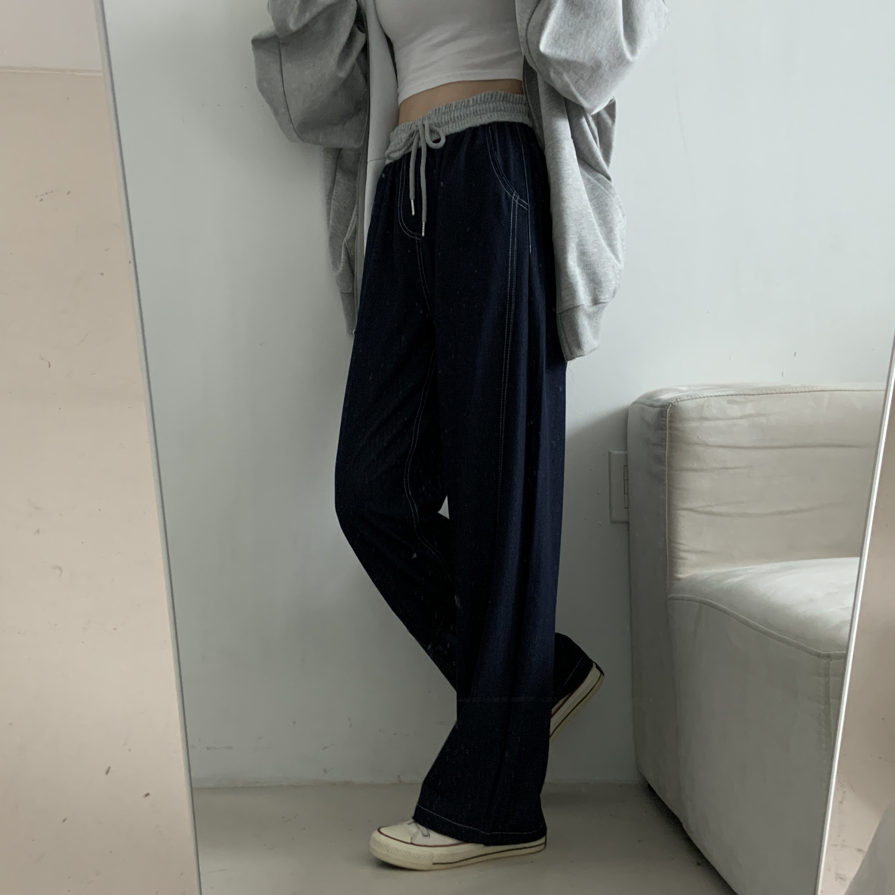 ドッキングウエストドロストステッチデニムパンツ | 詳細画像8