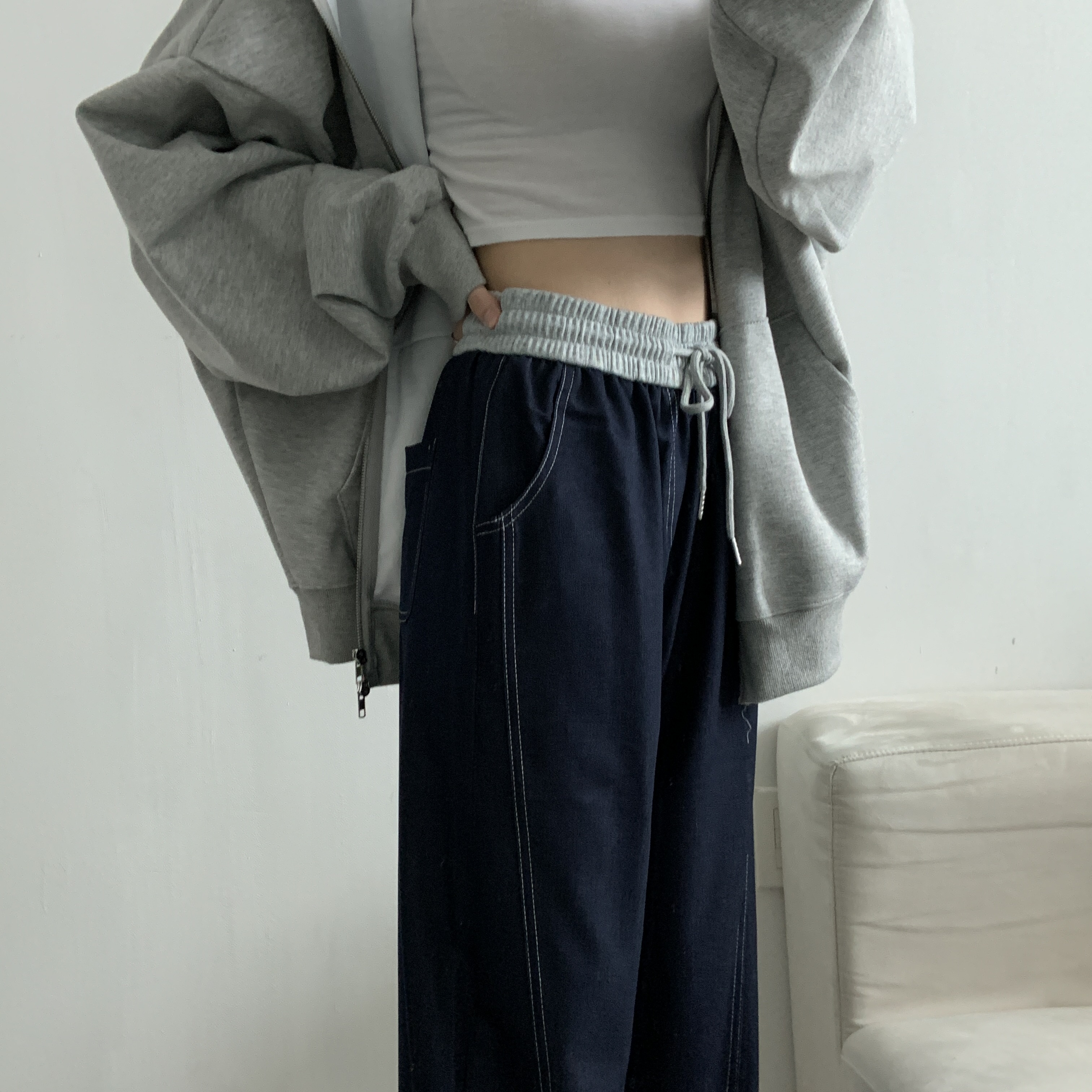 ドッキングウエストドロストステッチデニムパンツ | 詳細画像12