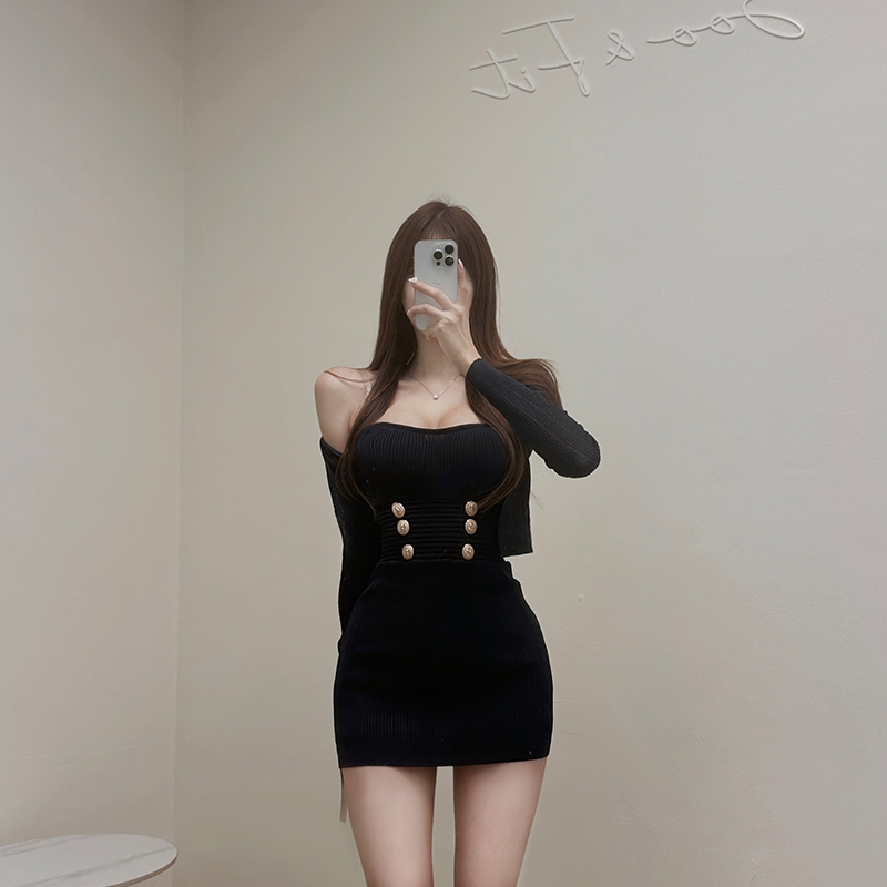 新品DIAGONAL(ダイアゴナル) チューブトップ ボレロ 茶色