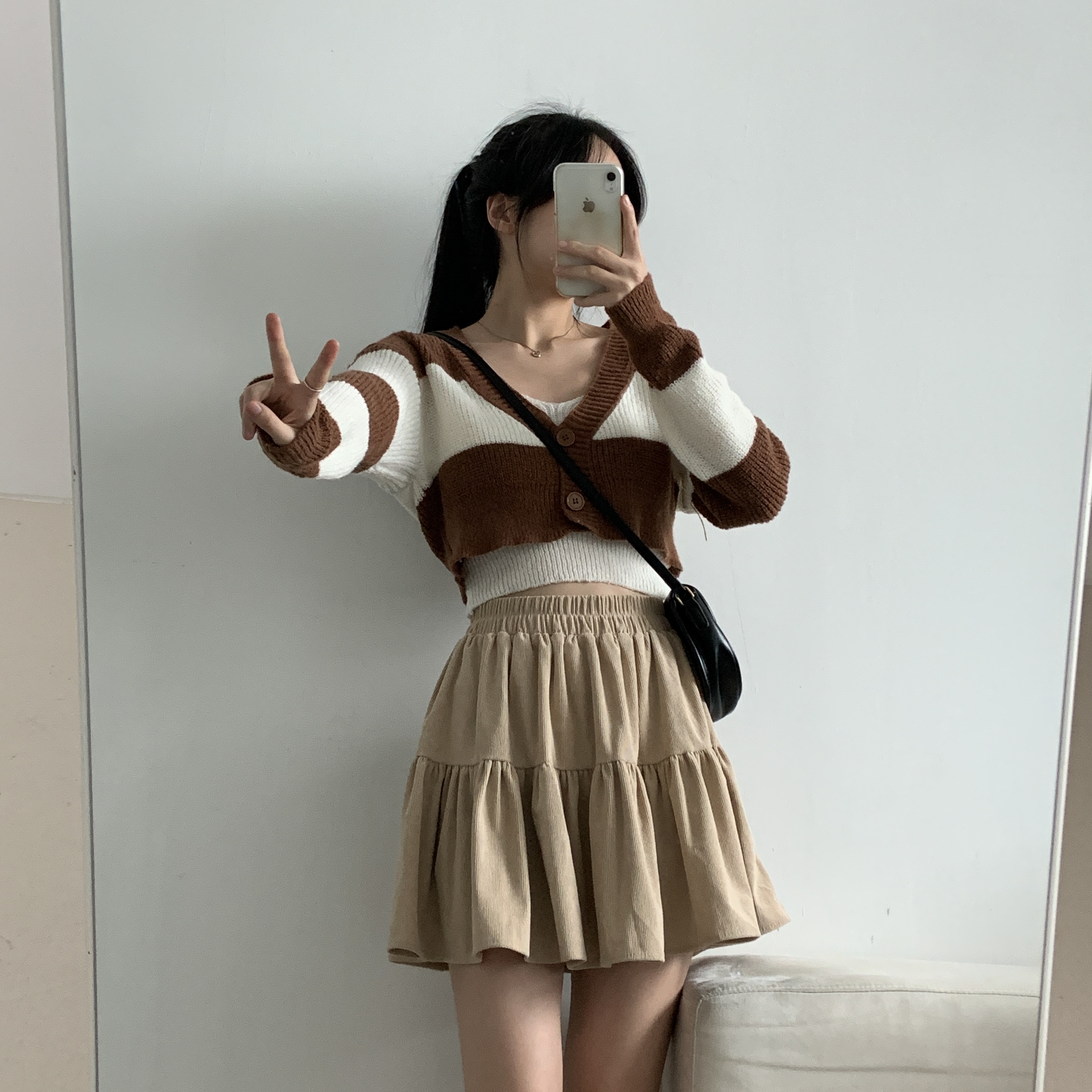 ニットキャミソール&ボーダーVネックカーディナルSET | 詳細画像9