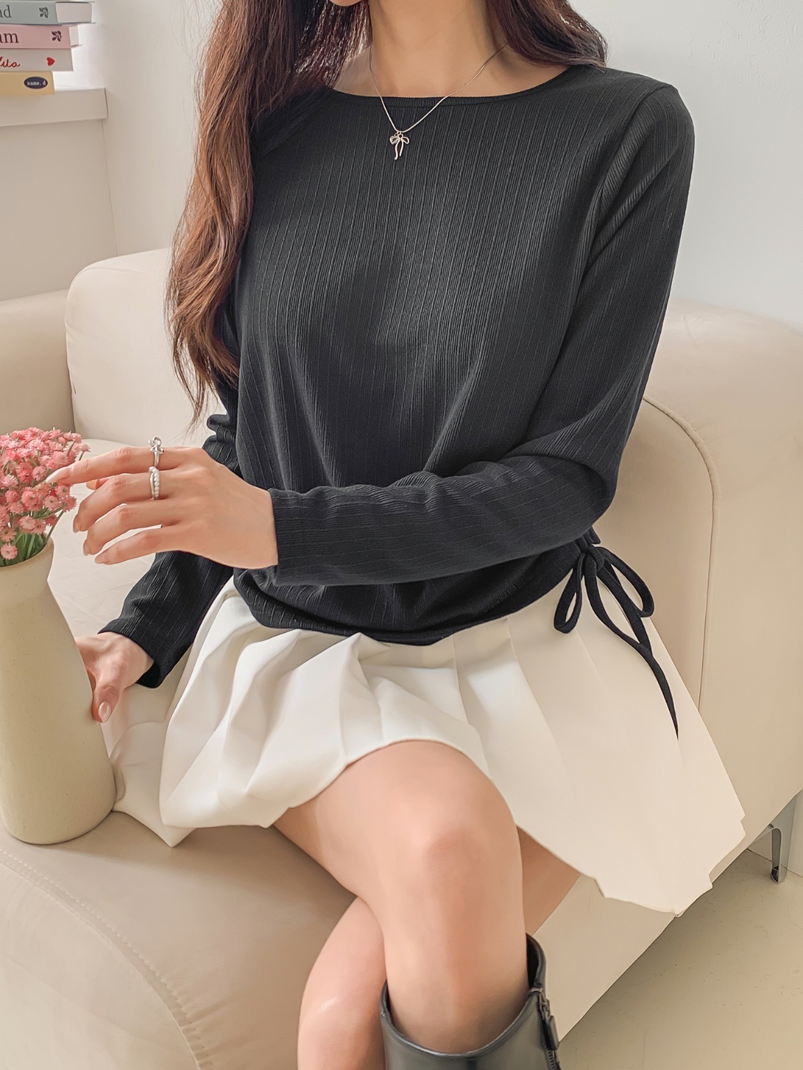 シャーリングリブ長袖Tシャツ | 詳細画像16