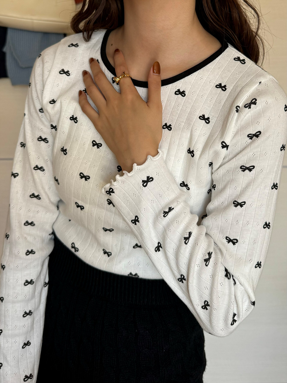 ミニリボン配色メロウTシャツ | 詳細画像3