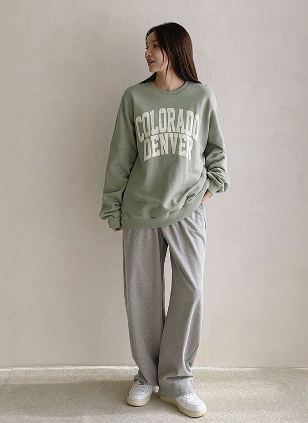 バックロゴリブヘムスウェットパンツ | レディースファッション