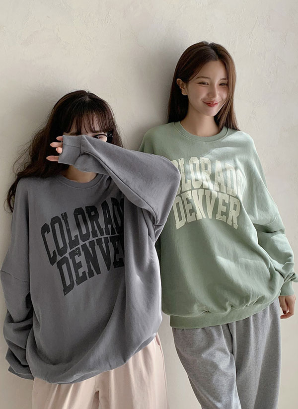 DENVERプリント オーバーサイズスウェット グレー DENVERプリントボクシースウェット | レディースファッション通販 - DHOLIC