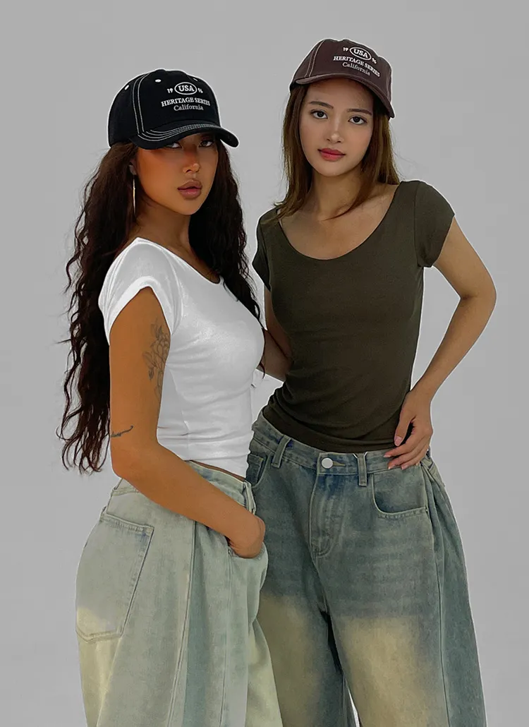 ワイドUネック半袖Tシャツ | REHEAT | 詳細画像1