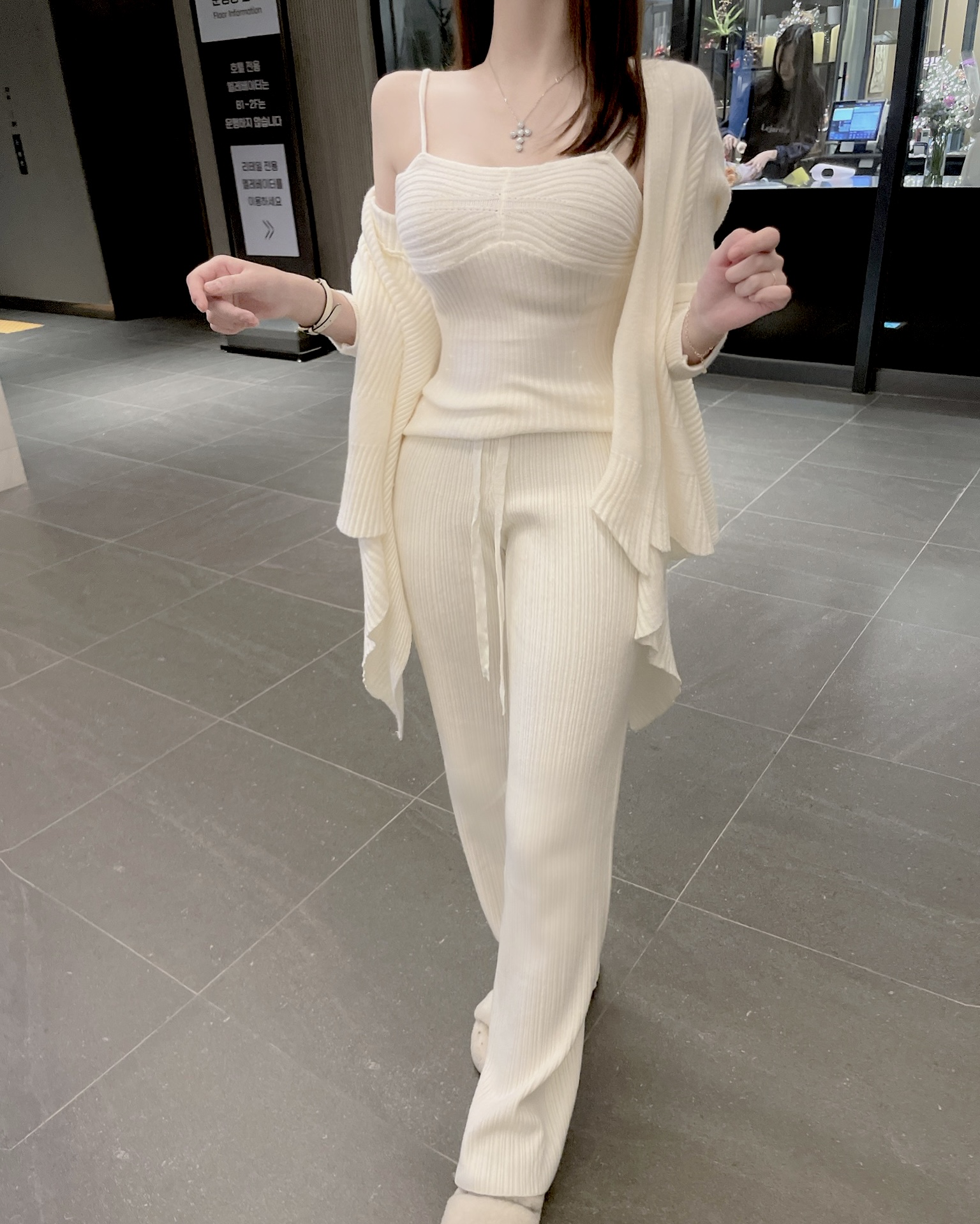 ツイストニットキャミ&ショールカーディガン&パンツ3SET | 詳細画像12