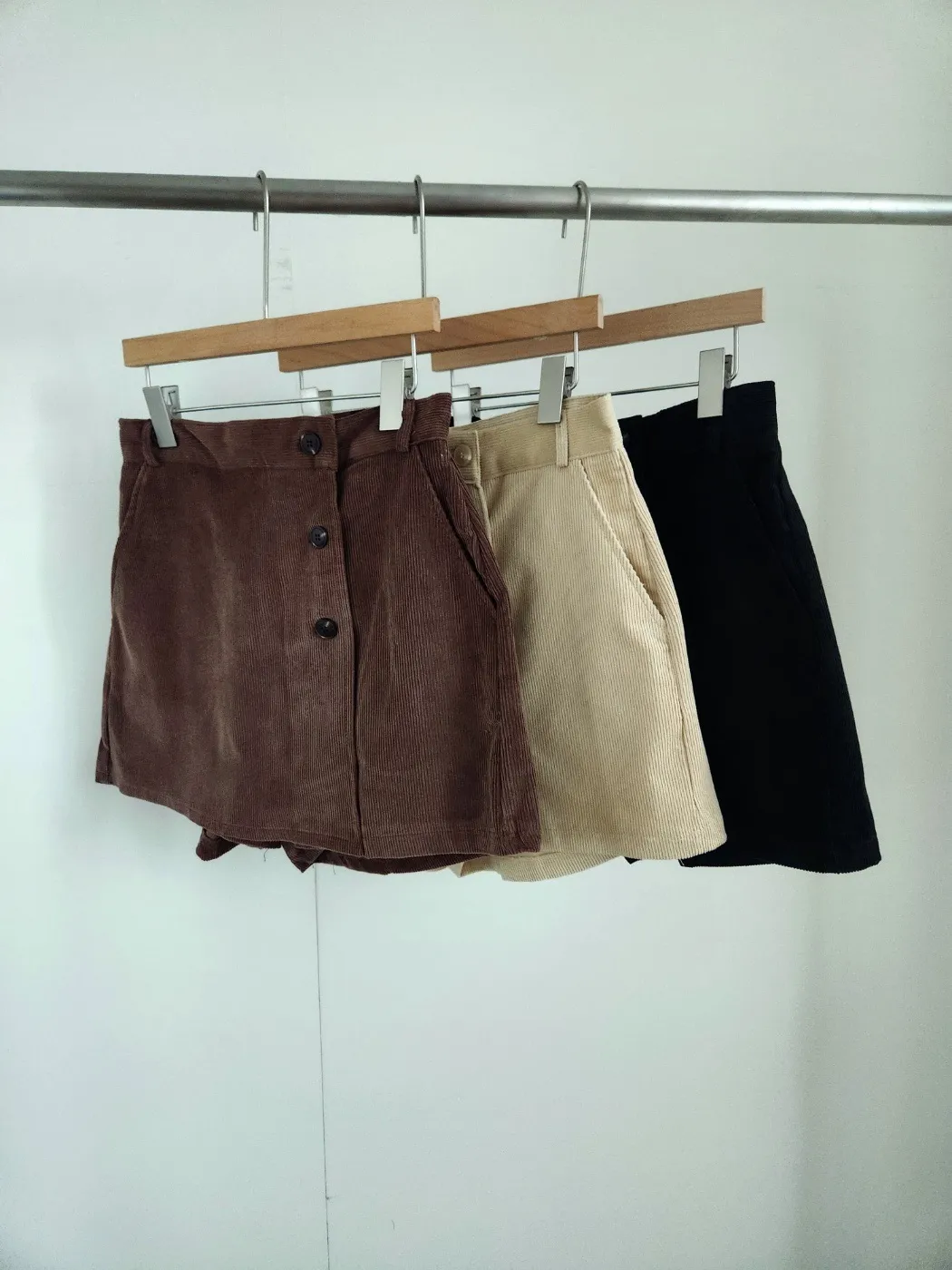 コーデュロイボタンフライキュロットショートパンツ | 詳細画像1