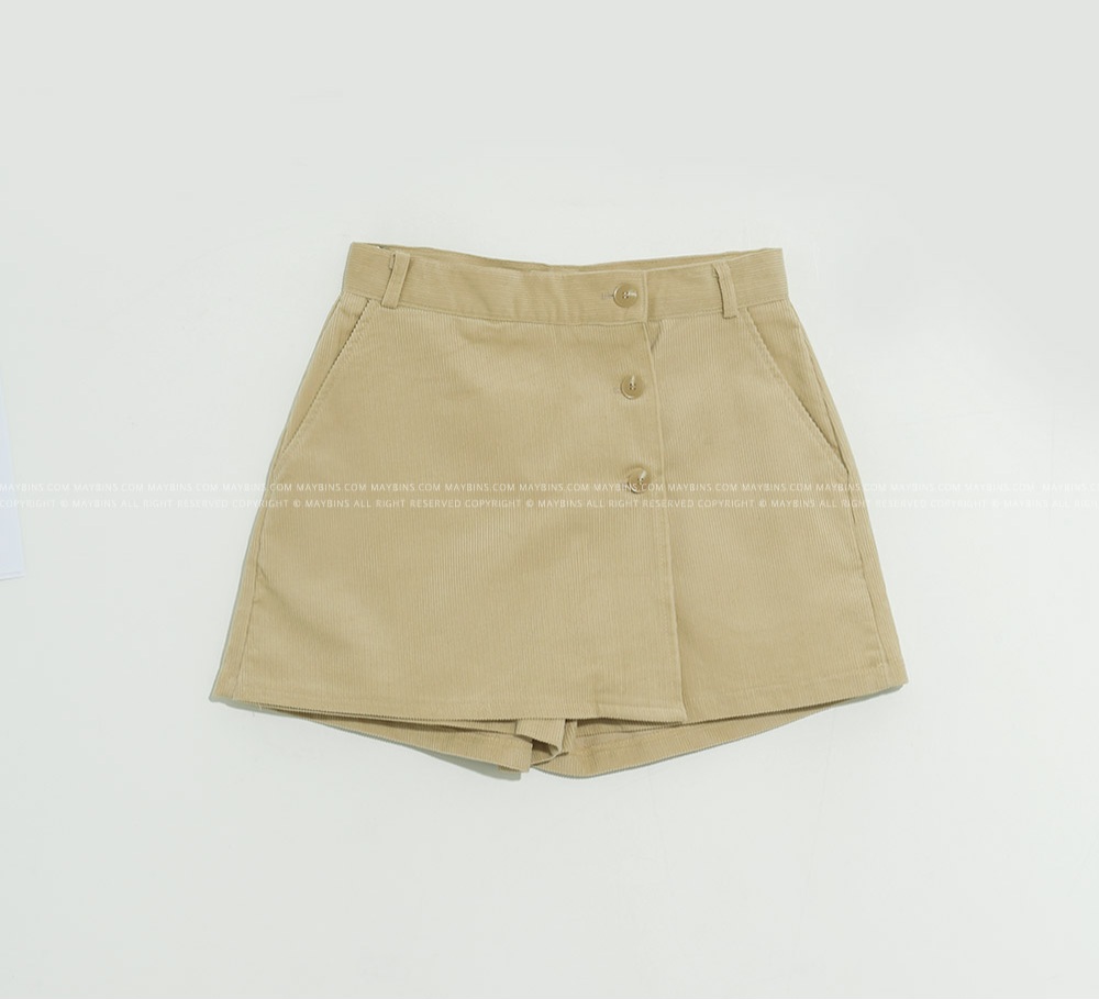 コーデュロイボタンフライキュロットショートパンツ | 詳細画像4