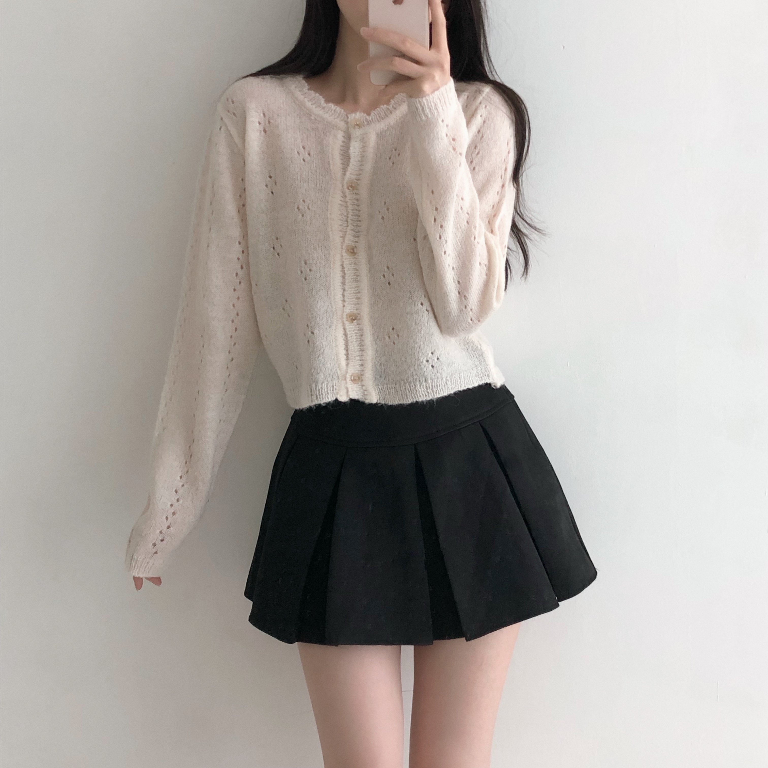 アルパカ混パンチングカーディガン | 詳細画像4