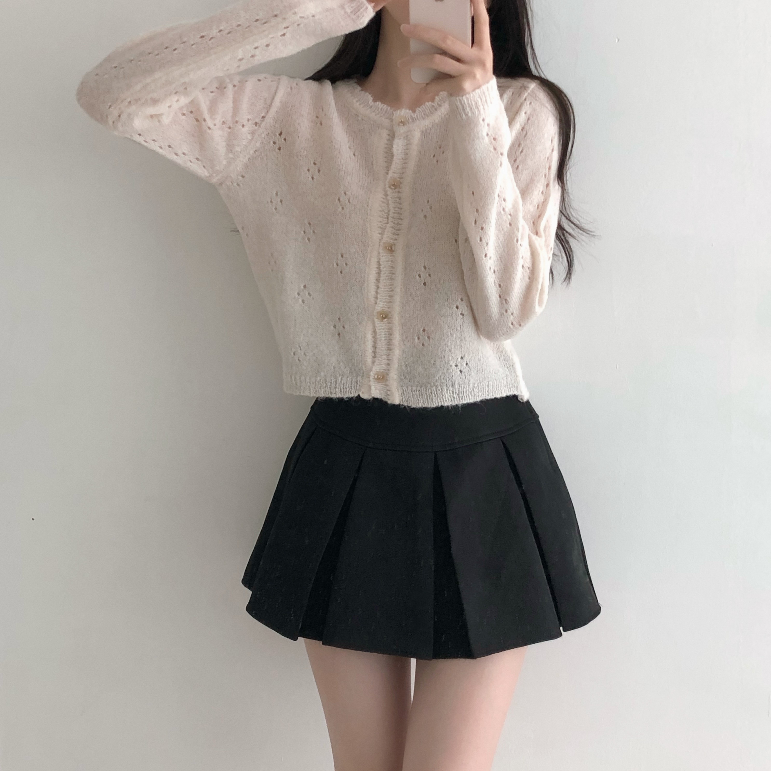 アルパカ混パンチングカーディガン | 詳細画像5