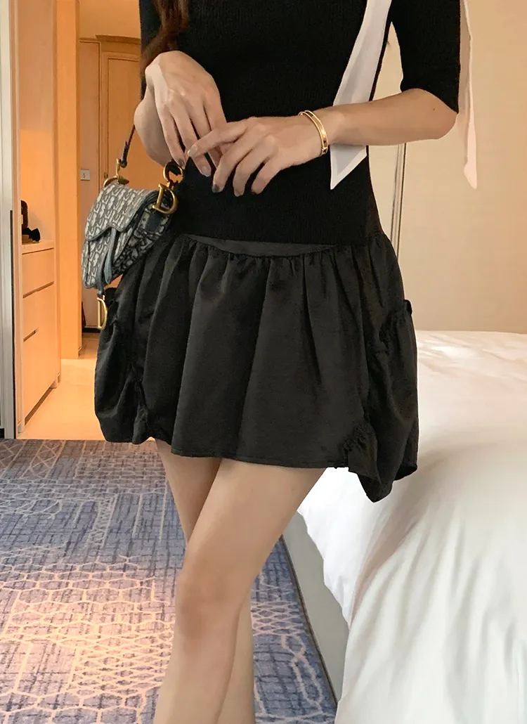 パンツ裏地フリルバルーンミニスカート | レディースファッション通販  