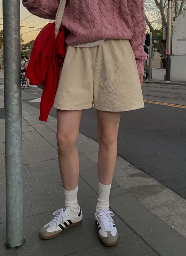 コーデュロイウエストゴムショートパンツ | crushj | 詳細画像1