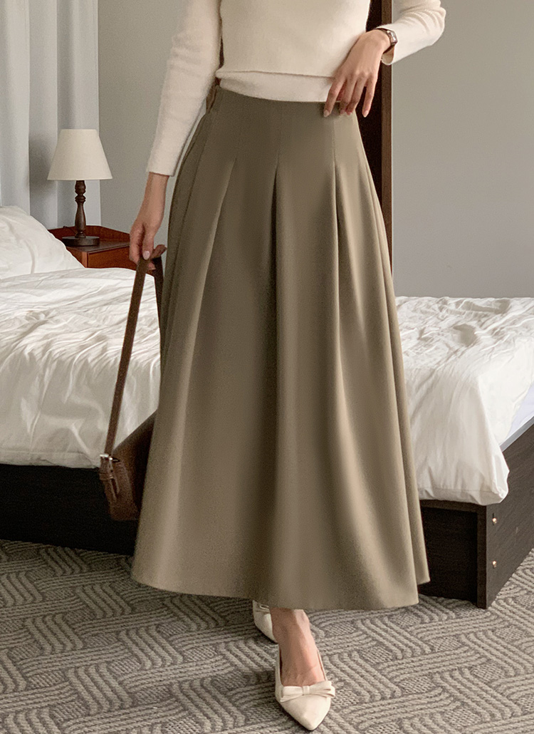 フロントワイドプリーツロングスカート | レディースファッション通販