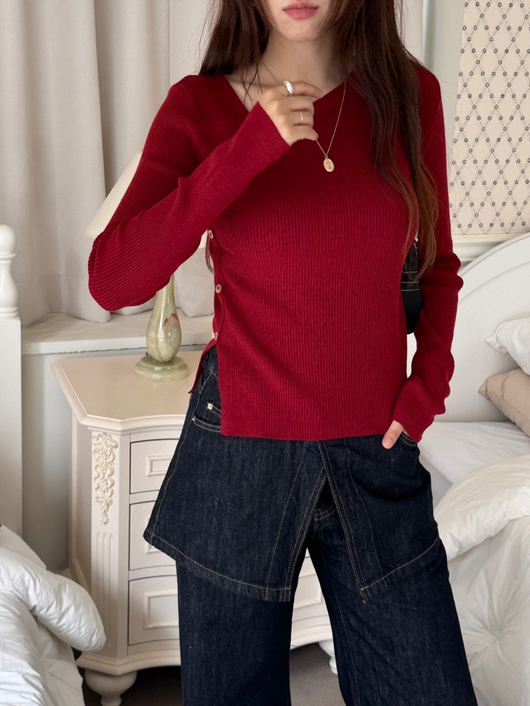MM6 サイドスリットニット 前後差サイドスリットニット※一部店舗のみ入荷