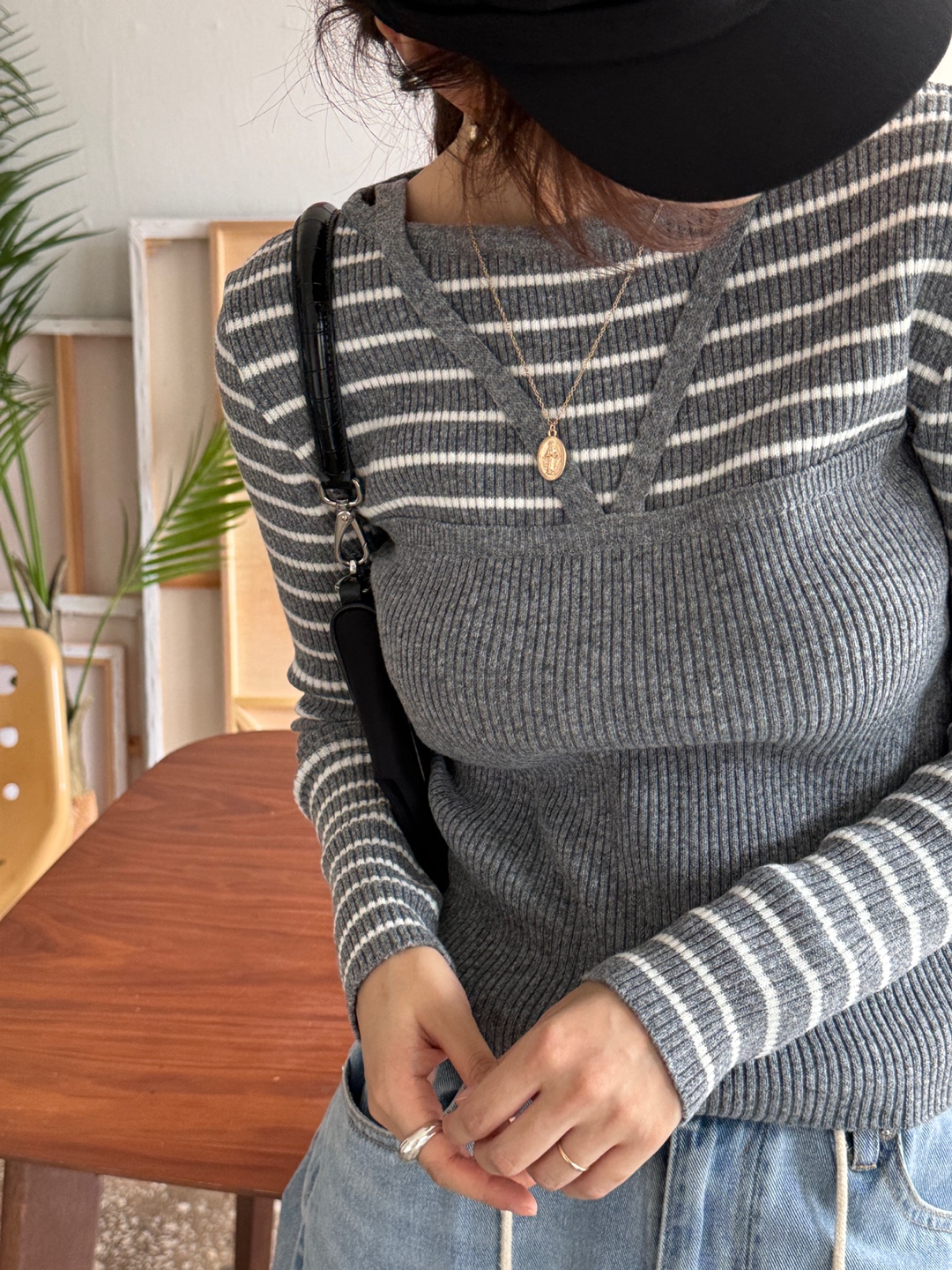 ホルタービスチェレイヤード風ボーダーリブニット | 詳細画像14