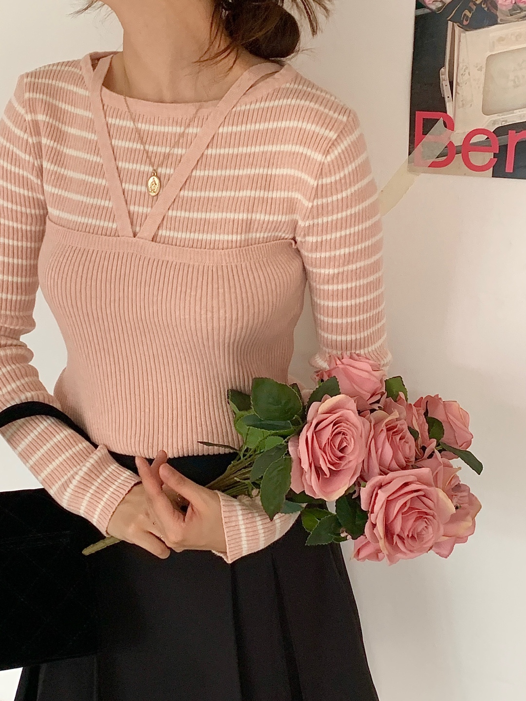 ホルタービスチェレイヤード風ボーダーリブニット | 詳細画像8