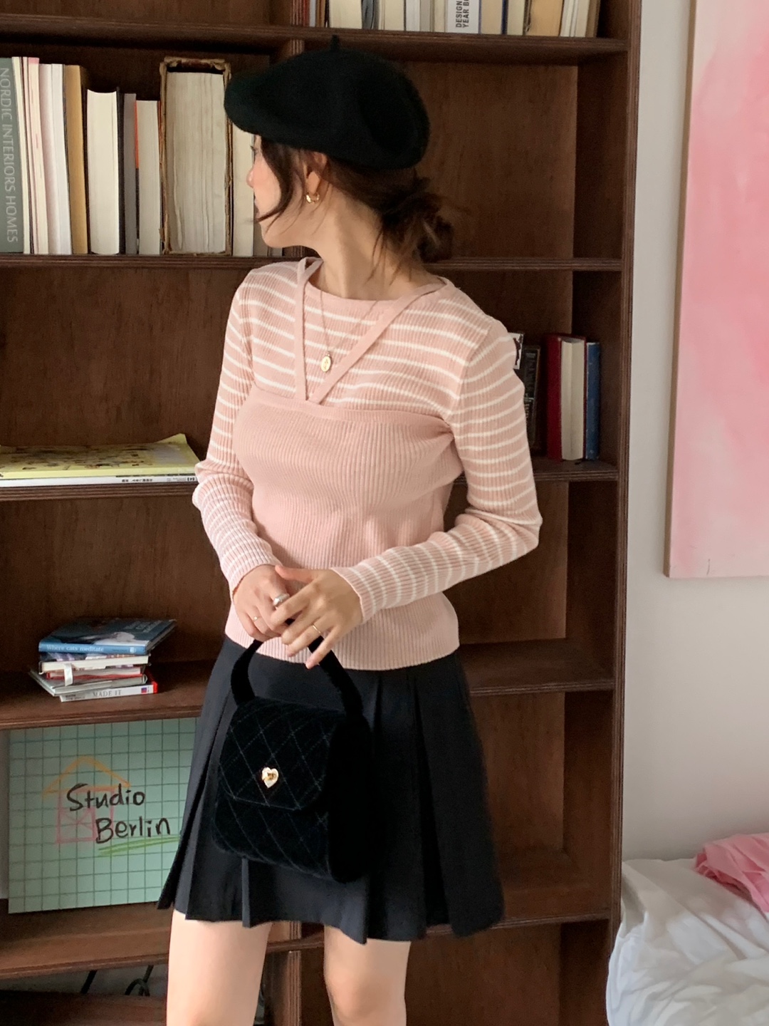 ホルタービスチェレイヤード風ボーダーリブニット | 詳細画像5