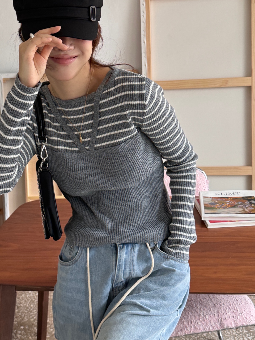 ホルタービスチェレイヤード風ボーダーリブニット | 詳細画像16