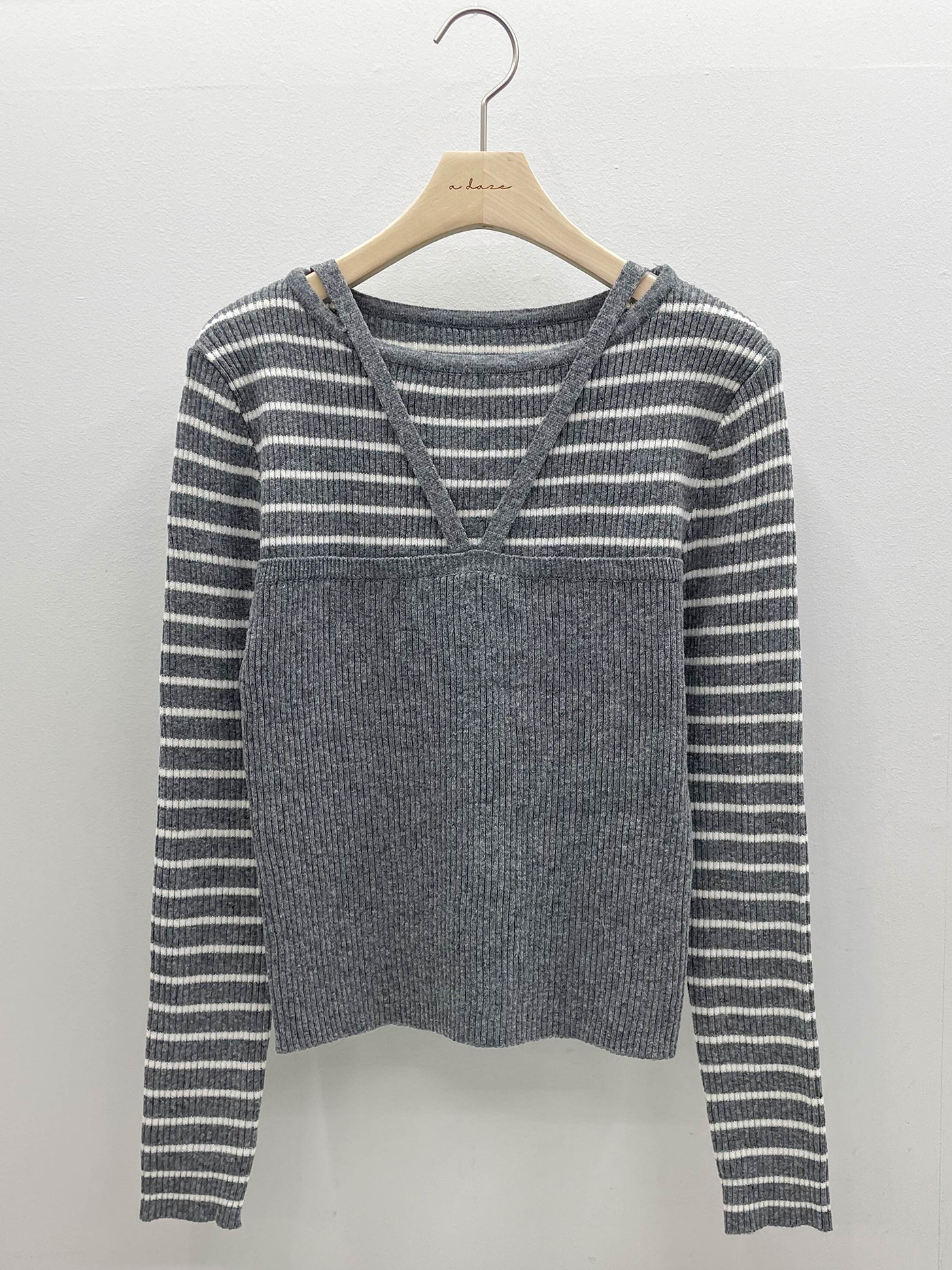 ホルタービスチェレイヤード風ボーダーリブニット | 詳細画像18