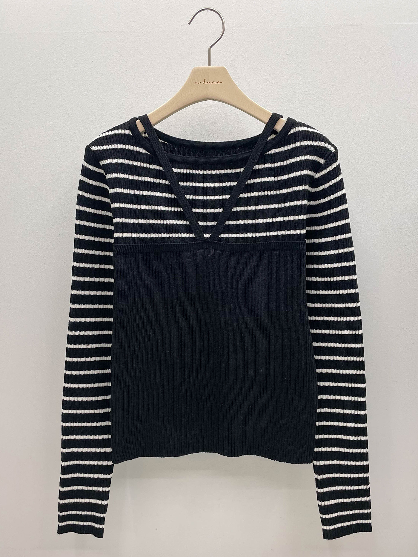 ホルタービスチェレイヤード風ボーダーリブニット | 詳細画像20