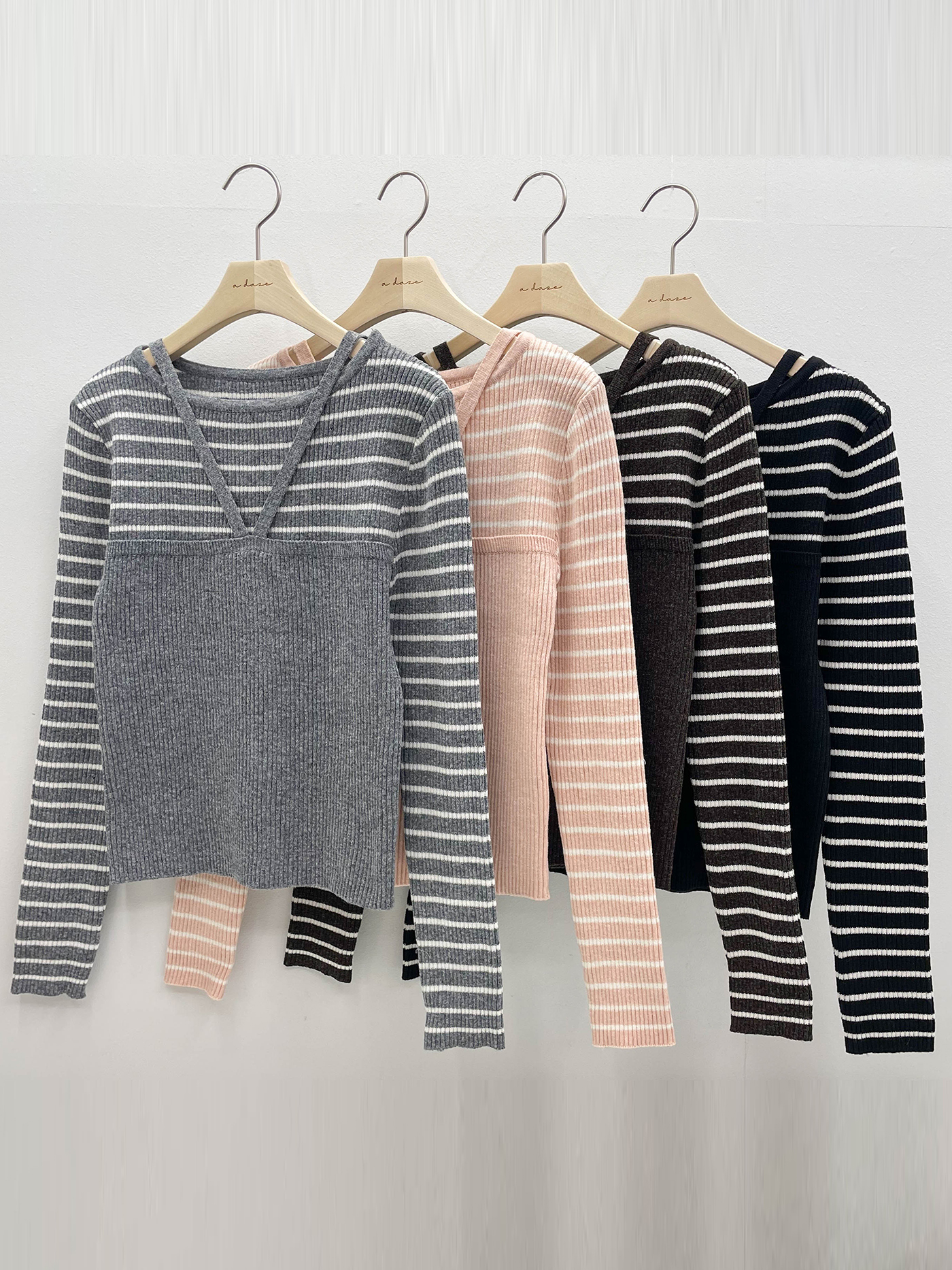 ホルタービスチェレイヤード風ボーダーリブニット | 詳細画像21